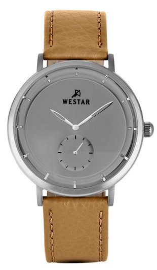 Westar Profile Leather Strap Grey Dial Quartz 50246stn186 Men's Watch