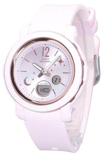 Casio Baby-g Moon And Star Series Analog Digital Resin Strap Pink Dial Quartz Bga-290ds-4a 100m Women's Watch