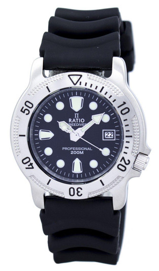 Ratio Freediver Professional 200m Sapphire Quartz 22ad202 Men's Watch