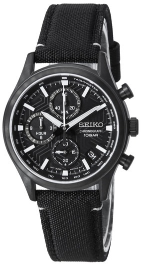 Seiko Conceptual Chronograph Nylon Strap Black Dial Quartz Ssb421p1 100m Men's Watch