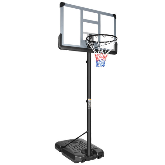 Portable Basketball Hoop Backboard System Stand Height Adjustable 6.6ft - 10ft with 44" Backboard and Wheels 