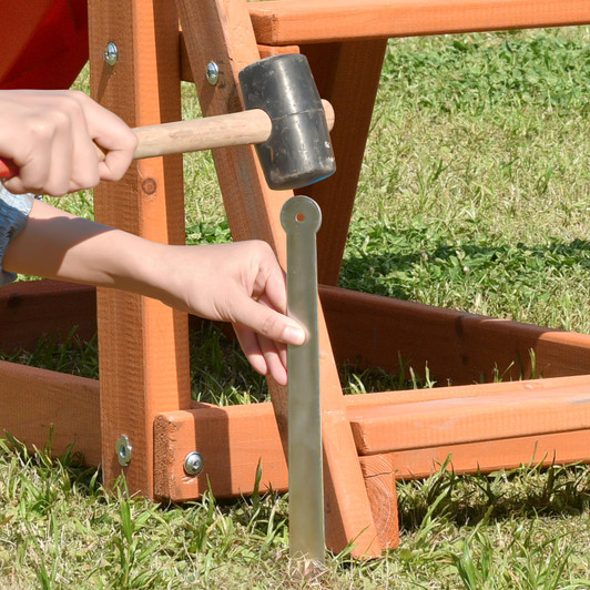 A2ZHOME Wooden Swing Set with Slide, Outdoor Playset Backyard Activity Playground Climb Swing Outdoor Play Structure for Toddlers, Ready to Assemble