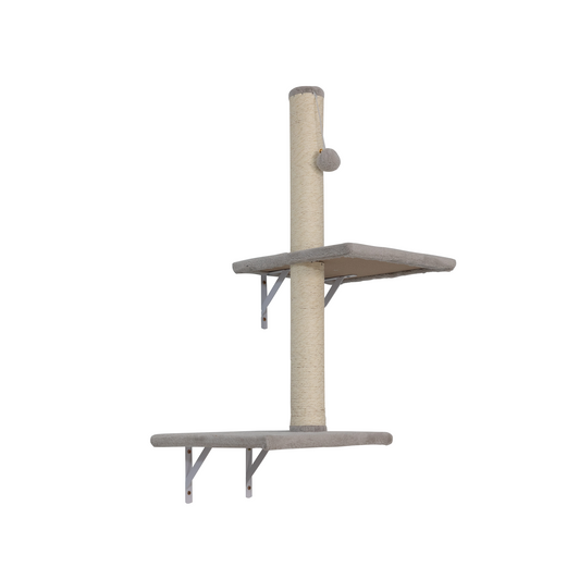 A2ZHOME Wall-mounted Cat Tree, Cat Furniture with 2 Cat Condos House, 3 Cat Wall Shelves, 2 Ladder, 1 Cat Perch, Sisal Cat Scratching Posts and Pad
