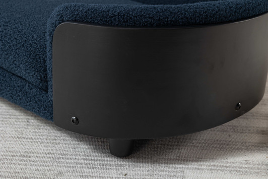 A2ZHOME Scandinavian style Elevated Dog Bed Pet Sofa With Solid Wood legs and Black Bent Wood Back, Cashmere Cushion,Mid Size