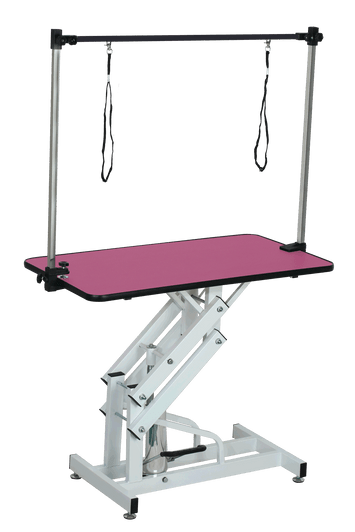 A2ZHOME 42.5INCH HYDRAULIC PET GROOMING TABLE WITH "H" ARM PINK