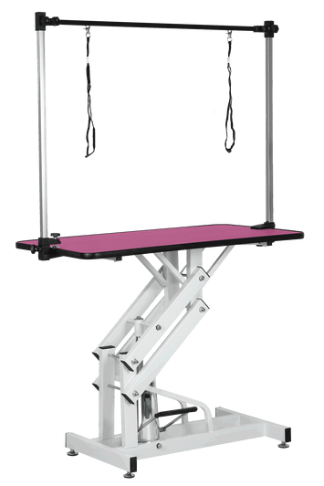 A2ZHOME 42.5INCH HYDRAULIC PET GROOMING TABLE WITH "H" ARM PINK