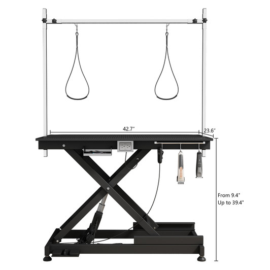 A2ZHOME Electric pet grooming table, 110V/220V professional groomer recommend super Deluxe electric pet grooming table, 110V/220V professional groomer recommend height adjust from 8 up to 36inch BLACK COLOR