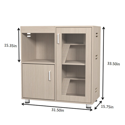 A2ZHOME Guinea Pig Cages,4-Tier Hamster Cage Wood with Storage Cabinet, House for Rat Chinchilla, Openable Top, Acrylic Windows, Living World Deluxe Habitat X-Large