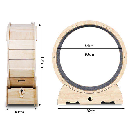 A2ZHOME Cat Exercise Wheel for Indoor Cats, Cat Running Wheel with Carpeted Runway, Cat Sport Treadmill Wheel for Kitty's Longer Life, Fitness Weight Loss Device, 37" Natural Wood Color