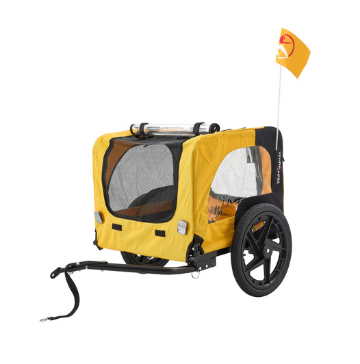 A2ZHOME Yellow Outdoor Heavy Duty Foldable Utility Pet Stroller Dog Carriers Bicycle Trailer