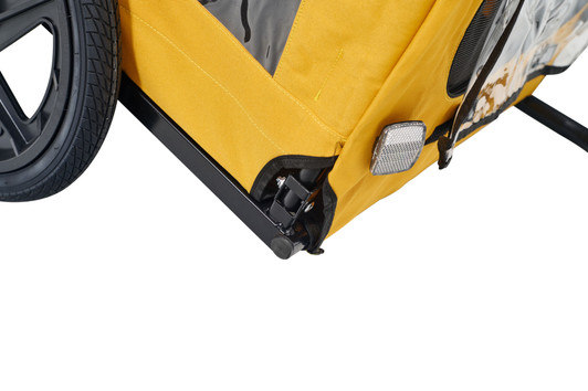 A2ZHOME Yellow Outdoor Heavy Duty Foldable Utility Pet Stroller Dog Carriers Bicycle Trailer