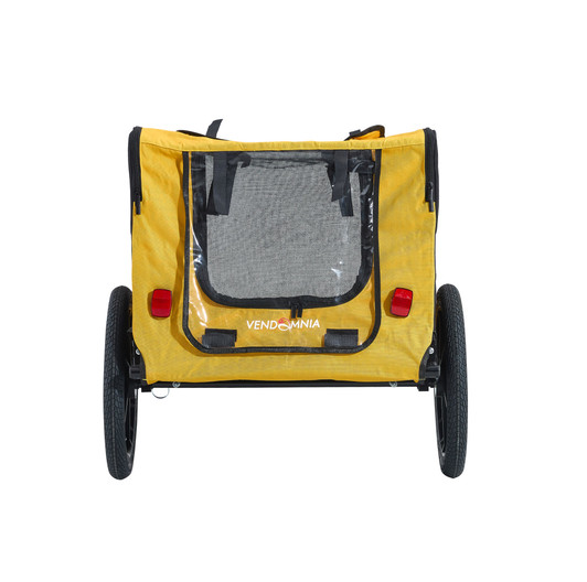 A2ZHOME Yellow Outdoor Heavy Duty Foldable Utility Pet Stroller Dog Carriers Bicycle Trailer