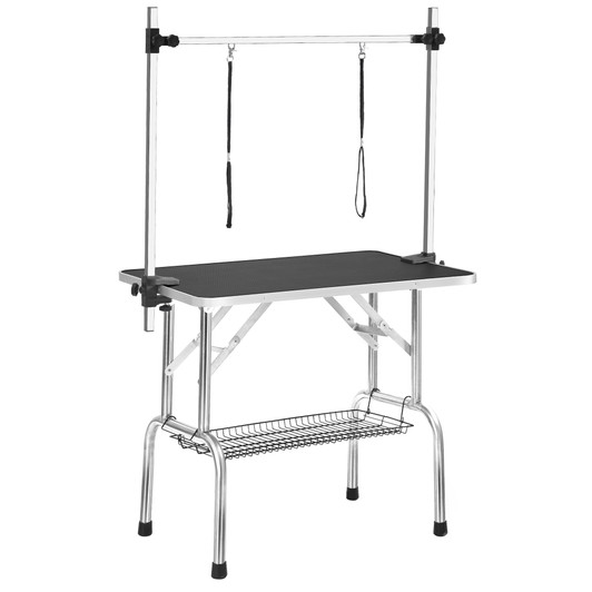A2ZHOME Professional Dog Pet Grooming Table Large Adjustable Heavy Duty Portable w/Arm & Noose & Mesh Tray