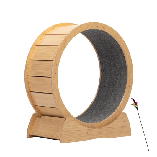 A2ZHOME Wooden Cat Treadmill - Indoor Exercise Wheel for Cats