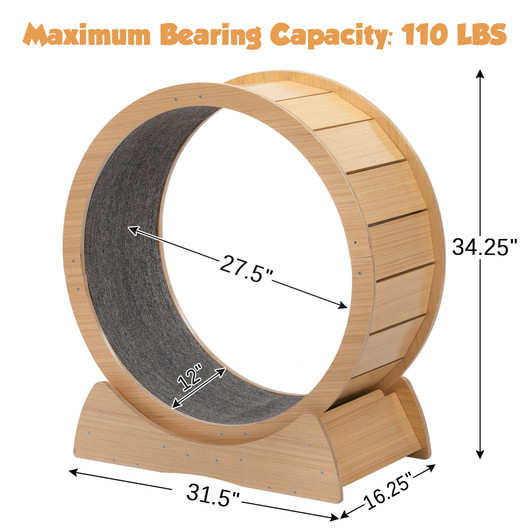 A2ZHOME Wooden Cat Treadmill - Indoor Exercise Wheel for Cats