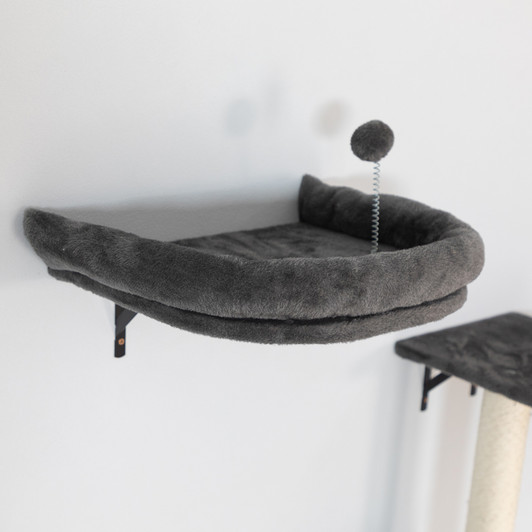 A2ZHOME Wall-mounted Cat Tree, Cat Furniture with 2 Cat Condos House, 3 Cat Wall Shelves, 2 Ladder, 1 Cat Perch, Sisal Cat Scratching Posts & Pad
