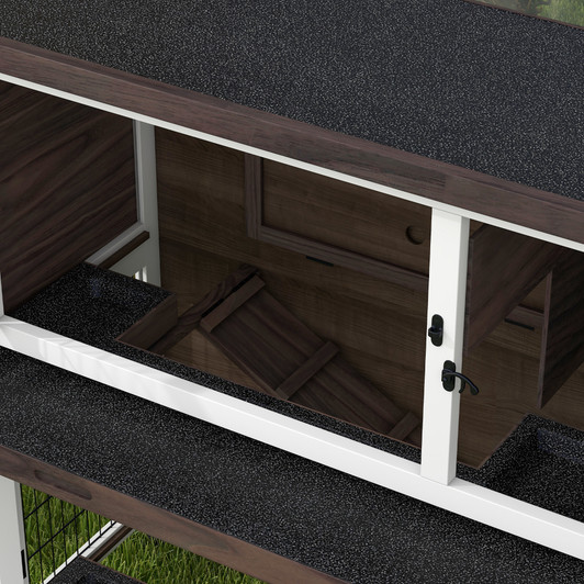 A2ZHOME PawHut Rabbit Hutch - Outdoor 2-Tier Rabbit Cage