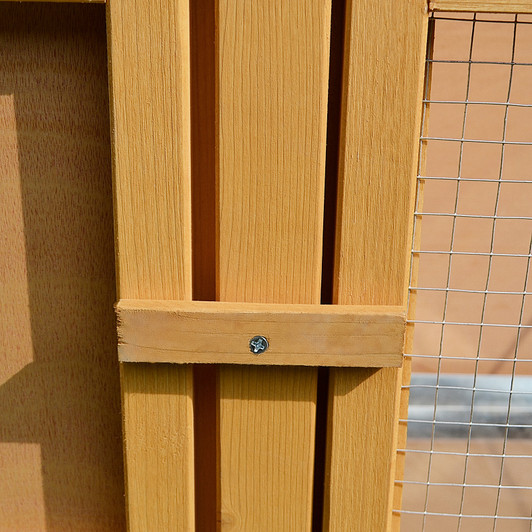 A2ZHOME PawHut Wooden Rabbit Hutch Bunny Cage with Openable Waterproof Roof, No Leak Tray Sturdy Fir Wood Build for Indoor/Outdoor