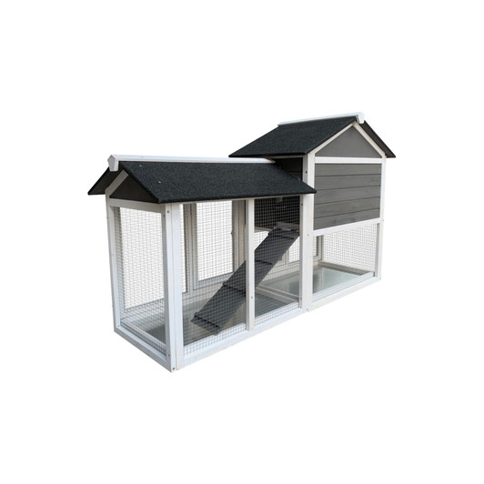 A2ZHOME Removable Tray Ramp wooden outdoor rabbit hutch with running cage