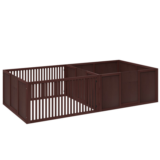 A2ZHOME PawHut Whelping Box for Dogs Built for Mother's Comfort, Dog Whelping Pen with Removable Doors, Puppy Playpen for Indoors, Newborn Puppy Supplies & Essentials, 81" x 39" x 20", Coffee