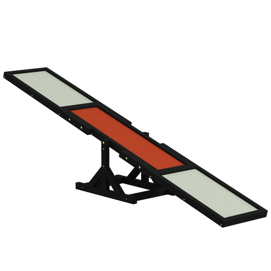 A2ZHOME PawHut Wooden Dog Agility Seesaw for Training and Exercise, Platform Equipment Run Game Toy, Weather Resistant Pet Supplies, 71" L x 12" W x 12" H, Black