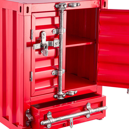 A2ZHOME Industrial Style Container Storage Cabinet Side Table Accent Furniture