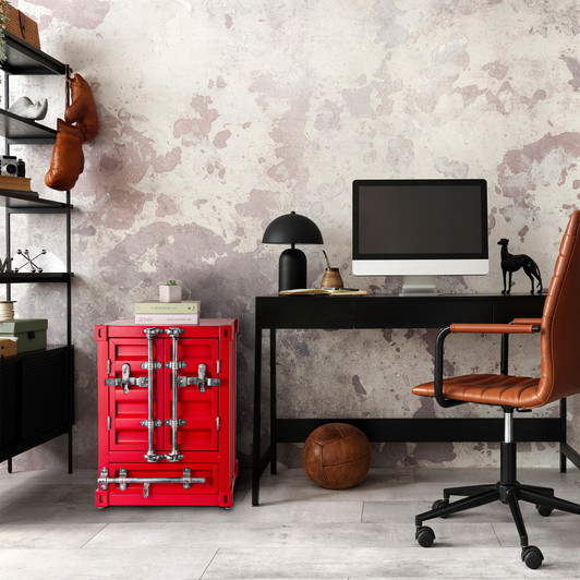 A2ZHOME Industrial Style Container Storage Cabinet Side Table Accent Furniture