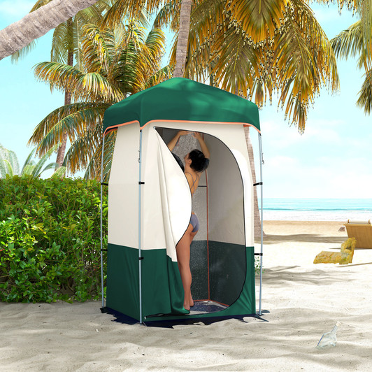 A2ZHOME Portable Shower Tent, Privacy Shelter, Camping Dressing Changing Tent Room with Solar Shower Bag, Floor and Carrying Bag, Green