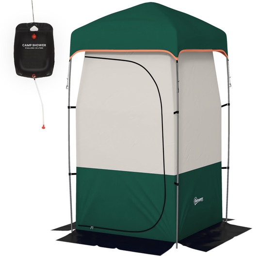 A2ZHOME Portable Shower Tent, Privacy Shelter, Camping Dressing Changing Tent Room with Solar Shower Bag, Floor and Carrying Bag, Green