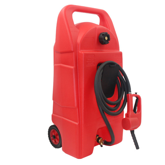 A2ZHOME 15 Gallon Gas Caddy With Wheels, Fuel Transfer Tank Gasoline Diesel Can,Fuel Storage Tank For Automobiles ATV Car Mowers Tractors Boat Motorcycle(Red)