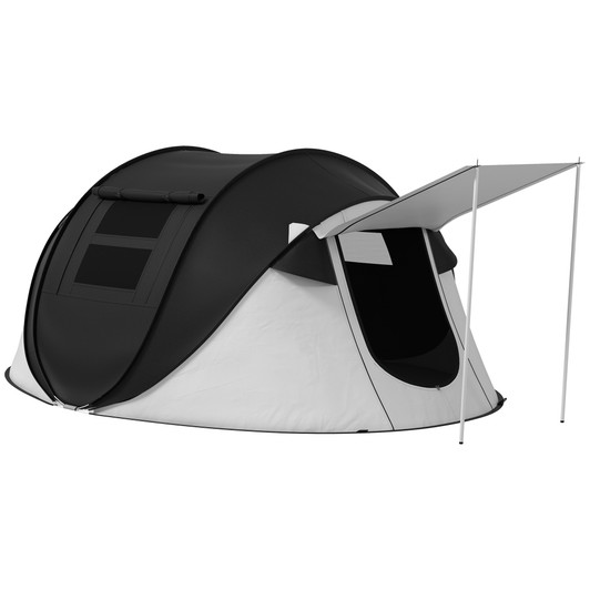 A2ZHOME Pop Up Tent, Instant Camping Tent with Porch and Carry Bag, 3000mm Waterproof, for 2-3 People, Black, (Poles Included)