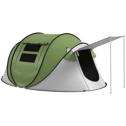 A2ZHOME Pop Up Tent, Instant Camping Tent with Porch and Carry Bag, 3000mm Waterproof, for 2-3 People, Green, (Poles Included)