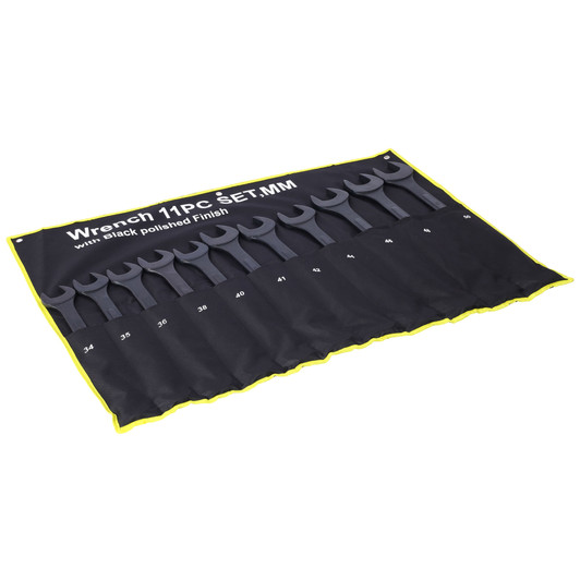A2ZHOME Jumbo Combination Wrench Set extra large, Metric, 11-piece, 1-5/16'' to 2'',Black Oxide, with Pouch