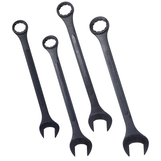 A2ZOME Jumbo Combination Wrench Set Extra Large, 4 Piece ,storage bag included ,Black Oxide