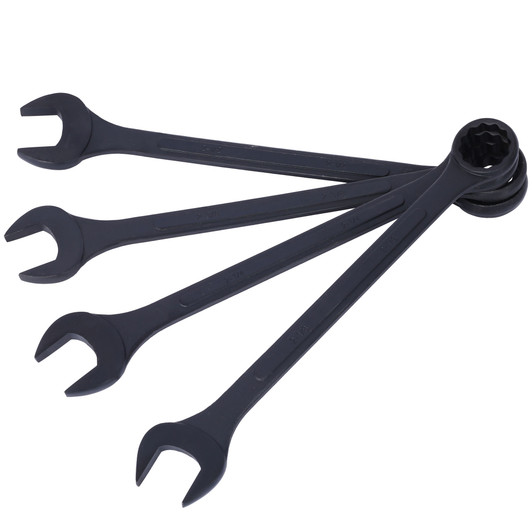 A2ZOME Jumbo Combination Wrench Set Extra Large, 4 Piece ,storage bag included ,Black Oxide