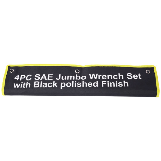 A2ZOME Jumbo Combination Wrench Set Extra Large, 4 Piece ,storage bag included ,Black Oxide