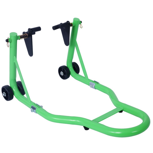 A2ZHOME Motorcycle Stand 1000LB Sport Bike Front and Rear Wheel Lift Swingarm Paddock Stands Black U green