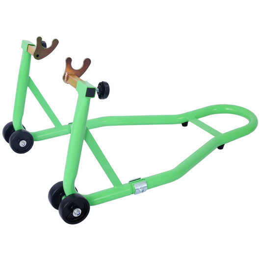 A2ZHOME Motorcycle Stand 1000LB Sport Bike Front and Rear Wheel Lift Swingarm Paddock Stands Black U green