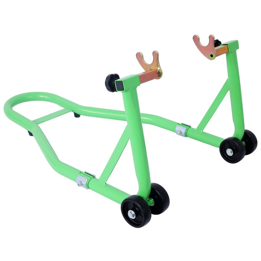 A2ZHOME Motorcycle Stand 1000LB Sport Bike Front and Rear Wheel Lift Swingarm Paddock Stands Black U green