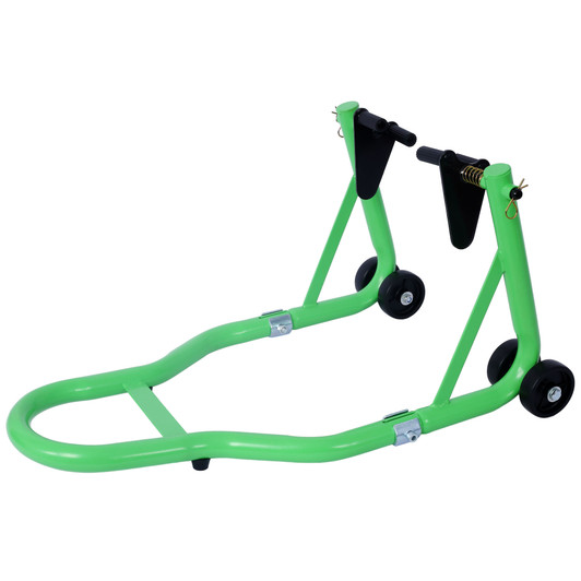 A2ZHOME Motorcycle Stand 1000LB Sport Bike Front and Rear Wheel Lift Swingarm Paddock Stands Black U green