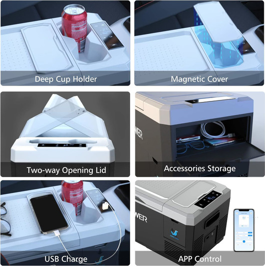 A2ZHOME V18 Portable Refrigerator, 19Qt Car Freezer with APP Control,12V,45W Low Noice Cooler for RV, Boat