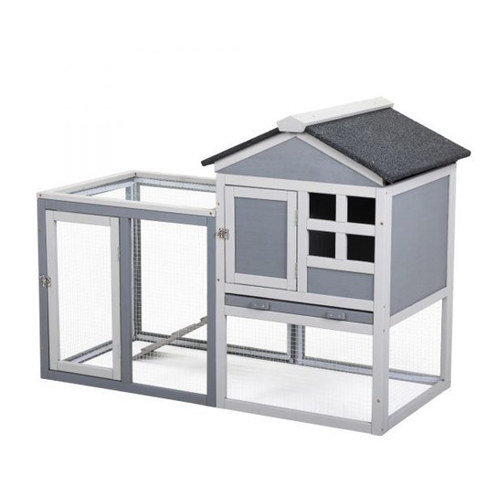 A2ZHOME Indoor Outdoor Rabbit Hutch, Bunny Cage with Run, Pull Out Tray, Guinea Pig House for Small Animals XH