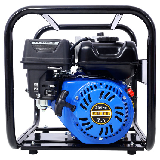 A2ZHOME Semi Trash Pump 3 inch, 209cc 7HP 4 stroke OHV ENGINE, Gas Powered Semi Trash Water Pump 50 ft Discharge Hose, 12 ft Suction Hose with Complete Fittings,EPA compliant