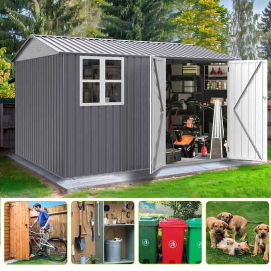 A2ZHOME 8X10FT Outdoor Storage Shed: Robust, Spacious, and Secure Storage Solution