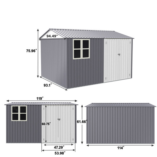 A2ZHOME 8X10FT Outdoor Storage Shed: Robust, Spacious, and Secure Storage Solution