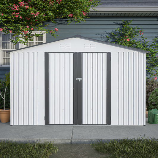 A2ZHOME 10X8 FT Outdoor Storage Shed: Durable and Stylish All-Weather Storage