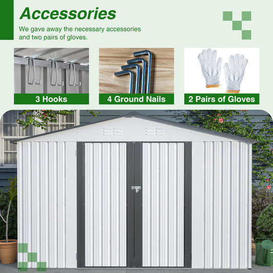 A2ZHOME 10X8 FT Outdoor Storage Shed: Durable and Stylish All-Weather Storage