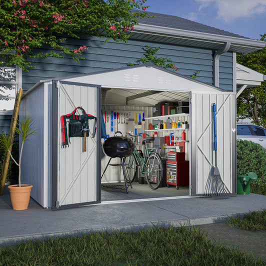 A2ZHOME 10X8 FT Outdoor Storage Shed: Durable and Stylish All-Weather Storage