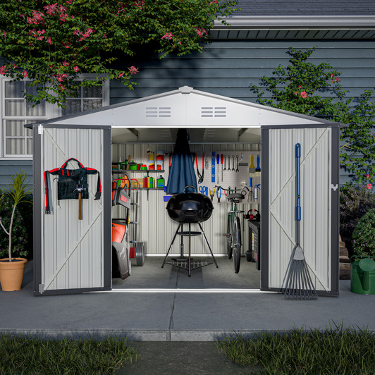 A2ZHOME 10X8 FT Outdoor Storage Shed: Durable and Stylish All-Weather Storage