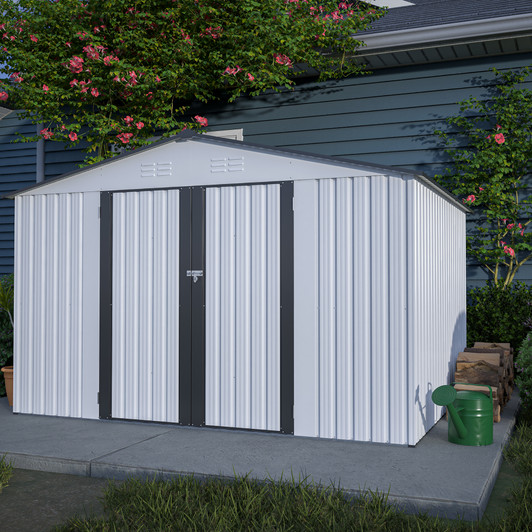 A2ZHOME 10X8 FT Outdoor Storage Shed: Durable and Stylish All-Weather Storage